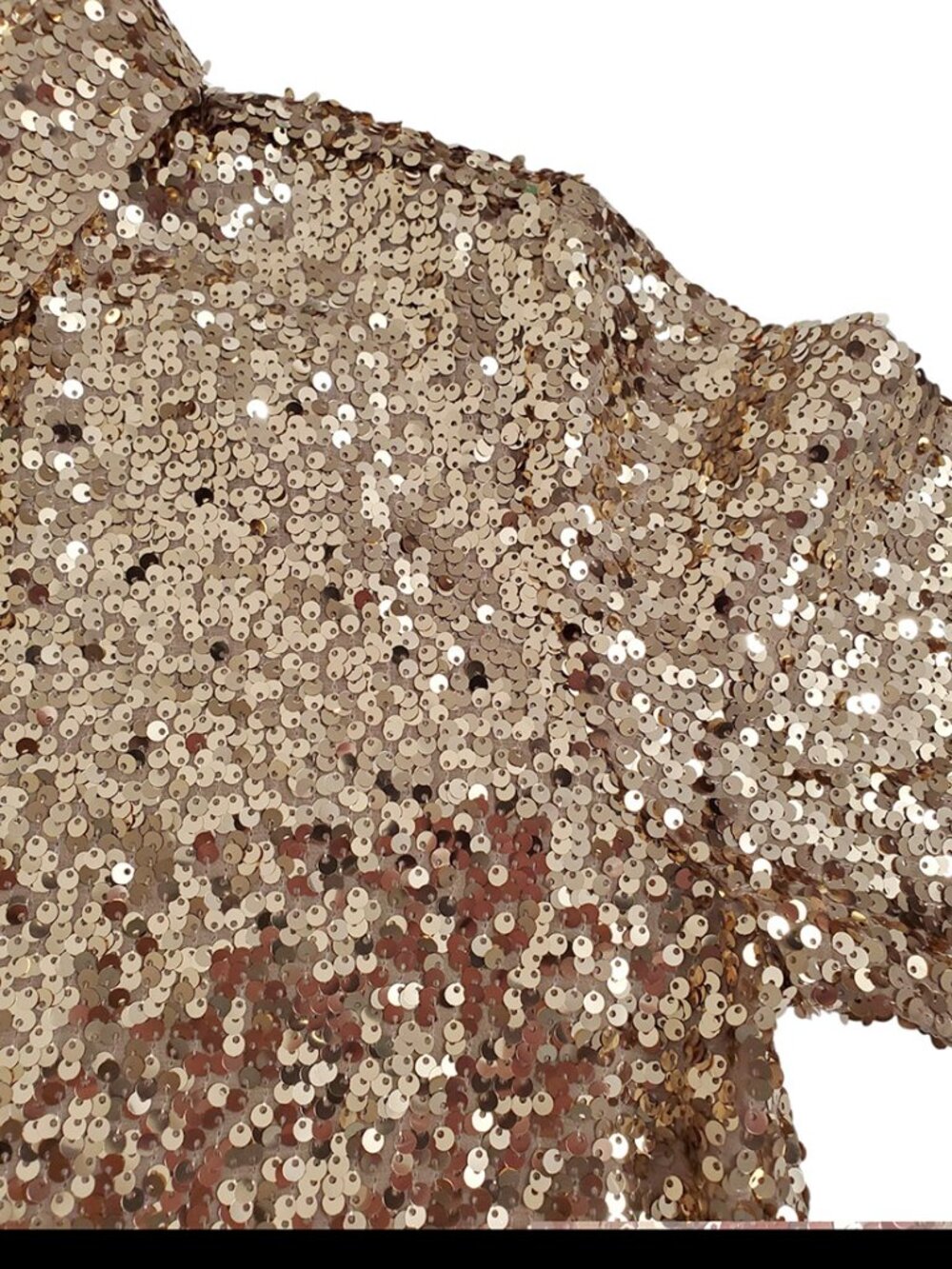 J. Crew Collection Classic Fit Sequin Shirt Size 0 Long Sleeve BV869 Gold Sparkl - Picture 6 of 12